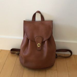 British Vintage 90s leather coach backpack